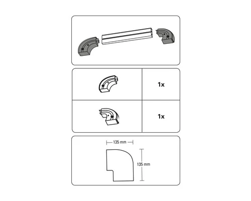 GARDINIA Ronde Bocht 90° Voor Enkelsporige Gordijnrails 2 Stuks 2 GARDINIA Ronde Bocht 90° Voor Enkelsporige Gordijnrails 2 Stuks - Afbeelding 2