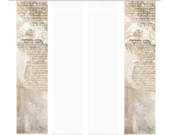 HOME FASHION Paneelgordijn Wallona Beige 60x245 Cm Set Van 4