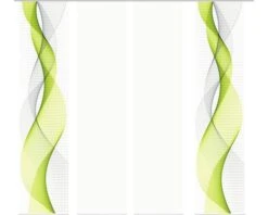 HOME FASHION Paneelgordijn Opalia Appelgroen 60x245 Cm Set Van 4