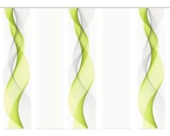 HOME FASHION Paneelgordijn Opalia Appelgroen 60x245 Cm Set Van 5