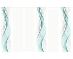 HOME FASHION Paneelgordijn Opalia Turquoise 60x245 Cm Set Van 6