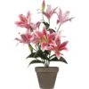 MICA DECORATIONS Kunstplant Tijgerlelie In Pot Fuschia Ø 13,5 Cm