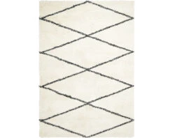 Vloerkleed Odra Ruit Wit/zwart 160x230 Cm