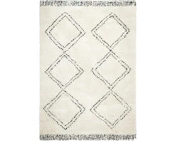 Vloerkleed Royal Vierkant Wit/zwart 160x230 Cm