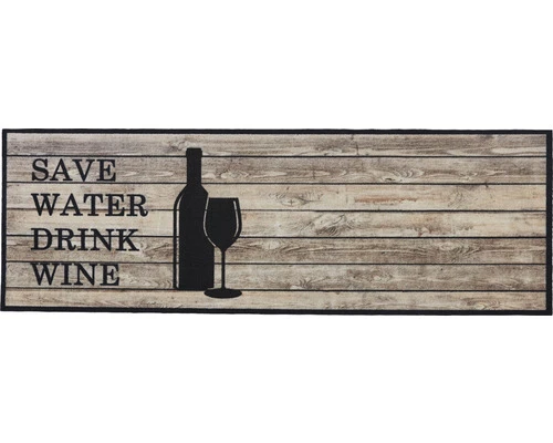 MD ENTREE Loper Cook&Wash Save Water Drink Wine 50x150 Cm 2 MD ENTREE Loper Cook&Wash Save Water Drink Wine 50x150 Cm - Afbeelding 2