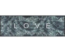 MD ENTREE Loper Cook&Wash Cook What You Love Antraciet/groen 50x150 Cm