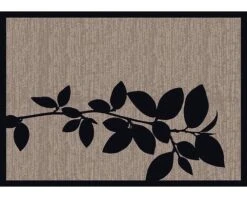 MD ENTREE Schoonloopmat Ambiance Shannon Black Leaves Antraciet 50x75 Cm