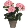 MICA DECORATIONS Kunstplant Hortensia Roze In Pot H 40 Cm