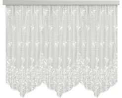 Gordijn Met Plooiband Jacquard Wit 145x500 Cm