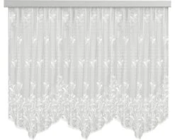 Gordijn Met Plooiband Jacquard Wit 145x300 Cm