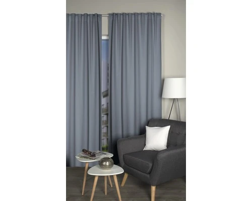 HOME FASHION Verduisterend Brandvertragend Gordijn Met Plooiband Blauw/grijs 135x245 Cm 2 HOME FASHION Verduisterend Brandvertragend Gordijn Met Plooiband Blauw/grijs 135x245 Cm - Afbeelding 2