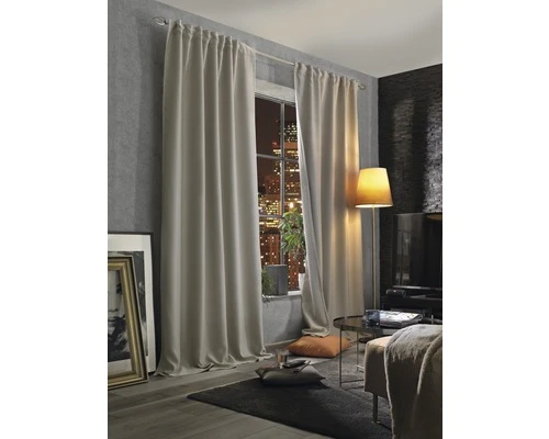 HOME FASHION Verduisterend Isolerend Geluidswerend Gordijn Met Plooiband Natuur 135x245 Cm 2 HOME FASHION Verduisterend Isolerend Geluidswerend Gordijn Met Plooiband Natuur 135x245 Cm - Afbeelding 2