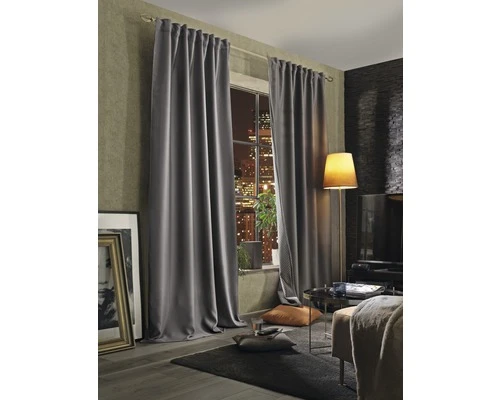 HOME FASHION Verduisterend Isolerend Geluidswerend Gordijn Met Plooiband Grijs 135x245 Cm 2 HOME FASHION Verduisterend Isolerend Geluidswerend Gordijn Met Plooiband Grijs 135x245 Cm - Afbeelding 2