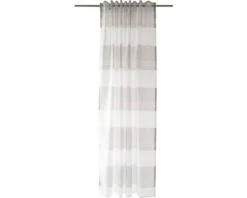 HOMING Gordijn Met Plooiband Bea Wit-roze 140x245 Cm