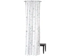 HOMING Gordijn Met Plooiband Stars Blauw 140x245 Cm