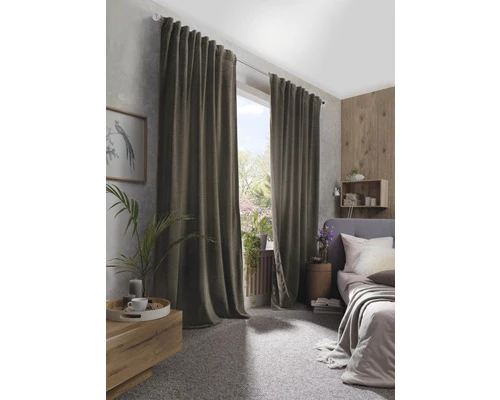 HOME FASHION Gordijn Met Plooiband Wolly Bruin 135x245 Cm 1 HOME FASHION Gordijn Met Plooiband Wolly Bruin 135x245 Cm