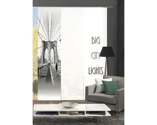 HOME FASHION Paneelgordijn Brug Zwart/wit 60x245 Cm Set Van 3 3 HOME FASHION Paneelgordijn Brug Zwart/wit 60x245 Cm Set Van 3 - Afbeelding 3