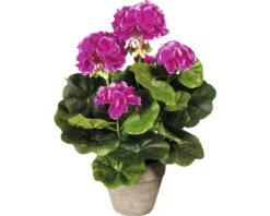 Kunstplant Geranium Lila In Pot H 34 Cm