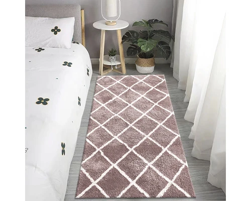 SOLEVITO Vloerkleed Stream Ruiten Roze 80x150 Cm 4 SOLEVITO Vloerkleed Stream Ruiten Roze 80x150 Cm - Afbeelding 4