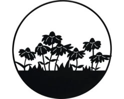 LAFIORA Ring Bloemen Metaal Zwart Ø 30 Cm