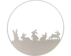 LAFIORA Ring Konijn Metaal Wit Ø 40 Cm