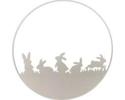LAFIORA Ring Konijn Metaal Wit Ø 30 Cm