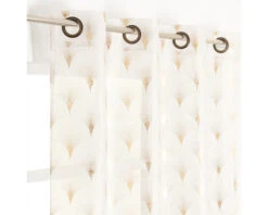 Transparant Gordijn Met Ringen Wit/goud 135x245 Cm