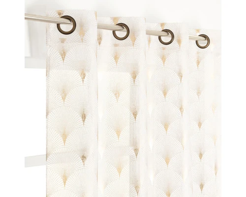 Transparant Gordijn Met Ringen Wit/goud 135x245 Cm 1 Transparant Gordijn Met Ringen Wit/goud 135x245 Cm