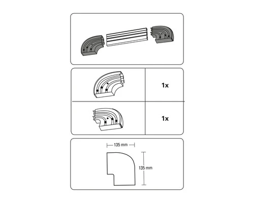 GARDINIA Ronde Bocht 90° Voor Driesporige Gordijnrail 2 Stuks 3 GARDINIA Ronde Bocht 90° Voor Driesporige Gordijnrail 2 Stuks - Afbeelding 3
