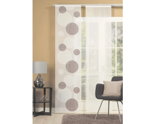 HOME FASHION Paneelgordijn Sherli Wit/taupe 60x245 Cm 1 HOME FASHION Paneelgordijn Sherli Wit/taupe 60x245 Cm