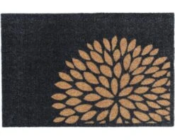 MD ENTREE Droogloopmat Flower Antraciet 50x75 Cm