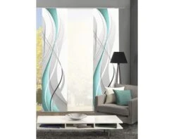 HOME FASHION Paneelgordijn Wuxi Petrol 60x245 Cm Set Van 3