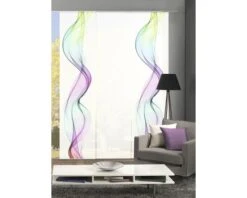 HOME FASHION Paneelgordijn Alberta Wit/paars 60x245 Cm Set Van 3