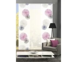 HOME FASHION Paneelgordijn Scoppio Wit/lila 60x245 Cm Set Van 3