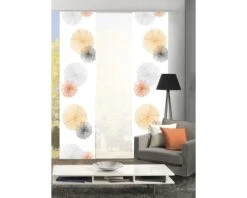 HOME FASHION Paneelgordijn Scoppio Wit/oranje 60x245 Cm Set Van 3