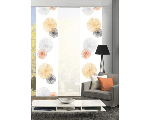 HOME FASHION Paneelgordijn Scoppio Wit/oranje 60x245 Cm Set Van 3 1 HOME FASHION Paneelgordijn Scoppio Wit/oranje 60x245 Cm Set Van 3