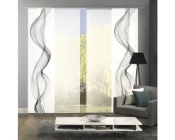 HOME FASHION Paneelgordijn Alberta Wit/grijs 60x245 Cm Set Van 4