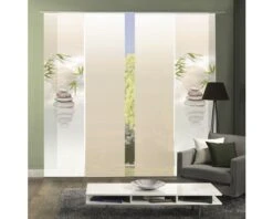 HOME FASHION Paneelgordijn Buda Beige 60x245 Cm Set Van 4