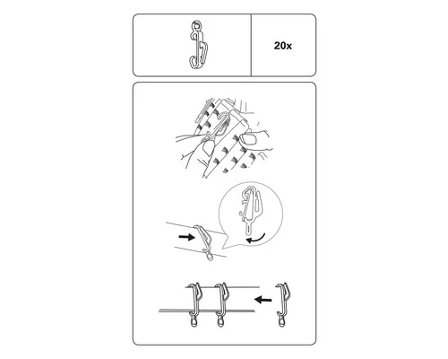GARDINIA Perfectline Runners Voor Flexline Gordijnrail Wit 20 Stuks 2 GARDINIA Perfectline Runners Voor Flexline Gordijnrail Wit 20 Stuks - Afbeelding 2