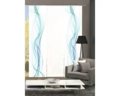 HOME FASHION Paneelgordijn Haze Petrol 60x245 Cm Set Van 3