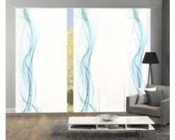 HOME FASHION Paneelgordijn Haze Petrol 60x245 Cm Set Van 5