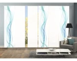 HOME FASHION Paneelgordijn Haze Petrol 60x245 Cm Set Van 6