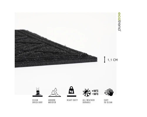 Deurmat Rubber Eco Contures Antraciet 60x90 Cm 6 Deurmat Rubber Eco Contures Antraciet 60x90 Cm - Afbeelding 6