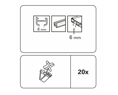 GARDINIA X-Geleider Klemmen Voor Aluminium Gordijnrails 20 Stuks 3 GARDINIA X-Geleider Klemmen Voor Aluminium Gordijnrails 20 Stuks - Afbeelding 3