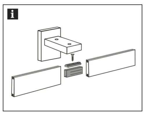 GARDINIA Luxor Railverbinder Binnenloop Aluminium/zwart 2 GARDINIA Luxor Railverbinder Binnenloop Aluminium/zwart - Afbeelding 2