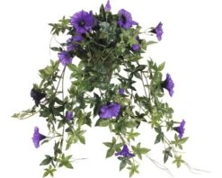 Kunstbloem Hang Petunia, Lengte 40 Cm, Ø 45 Cm, Violet